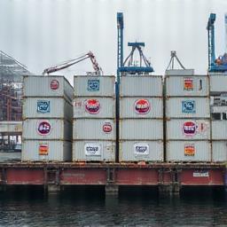 Cold-chain containers on dock